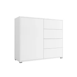 Garnero Arredamenti Madia 100x93h cm 1 anta 4 cassetti moderna bianco Eindhoven Clearance