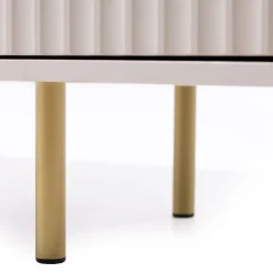 Garnero Arredamenti Madia 107x80h cm 1 anta 2 cassetti cannettato moderna beige Vanessa Discount