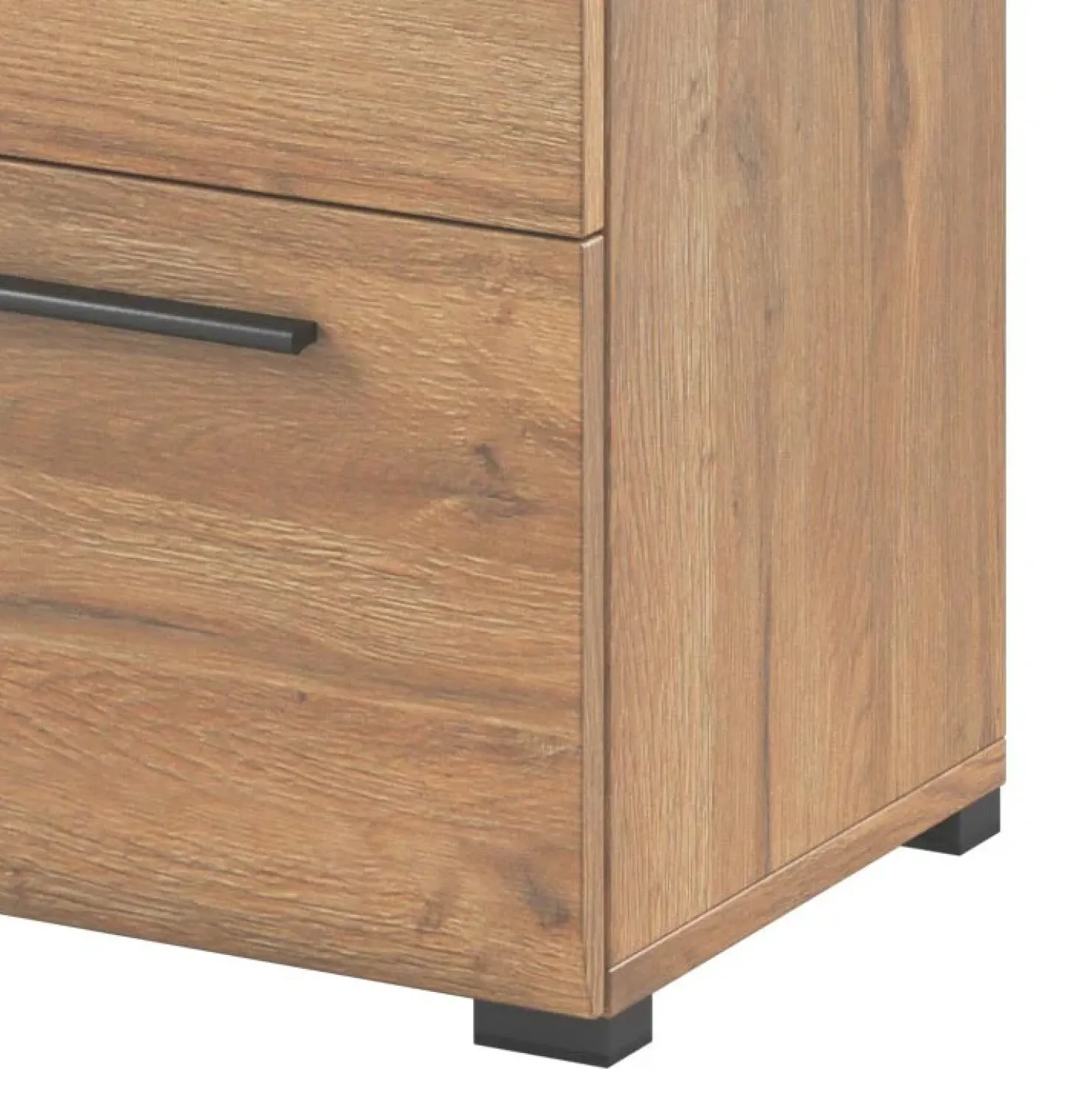 Garnero Arredamenti Madia 120x86h cm 1 anta 3 cassetti soggiorno rovere nero Maiorca Discount