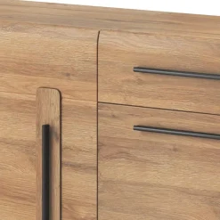 Garnero Arredamenti Madia 120x86h cm 1 anta 3 cassetti soggiorno rovere nero Maiorca Discount