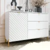 Garnero Arredamenti Madia 125x85h cm 1 anta 3 cassetti con frontali decorati bianco  Amsterdam Discount
