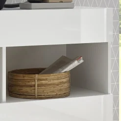 Garnero Arredamenti Madia 111x82h cm 1 anta a ribalta 1 cassetto bianco opaco e lucido Steppi