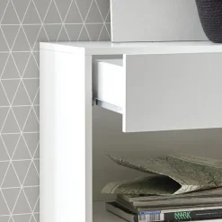 Garnero Arredamenti Madia 111x82h cm 1 anta a ribalta 1 cassetto bianco opaco e lucido Steppi