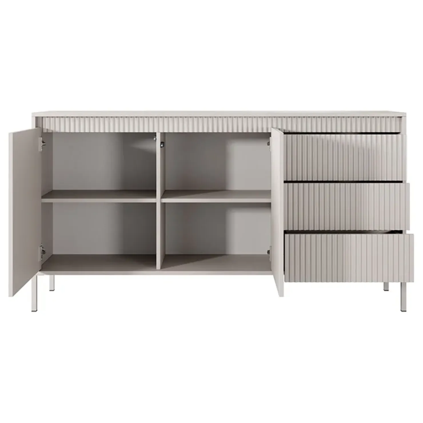 Garnero Arredamenti Madia 154x82h cm 2 ante 3 cassetti cannettato Ciar Beige Outlet