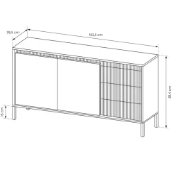 Garnero Arredamenti Madia 154x82h cm 2 ante 3 cassetti cannettato Ciar Beige Outlet