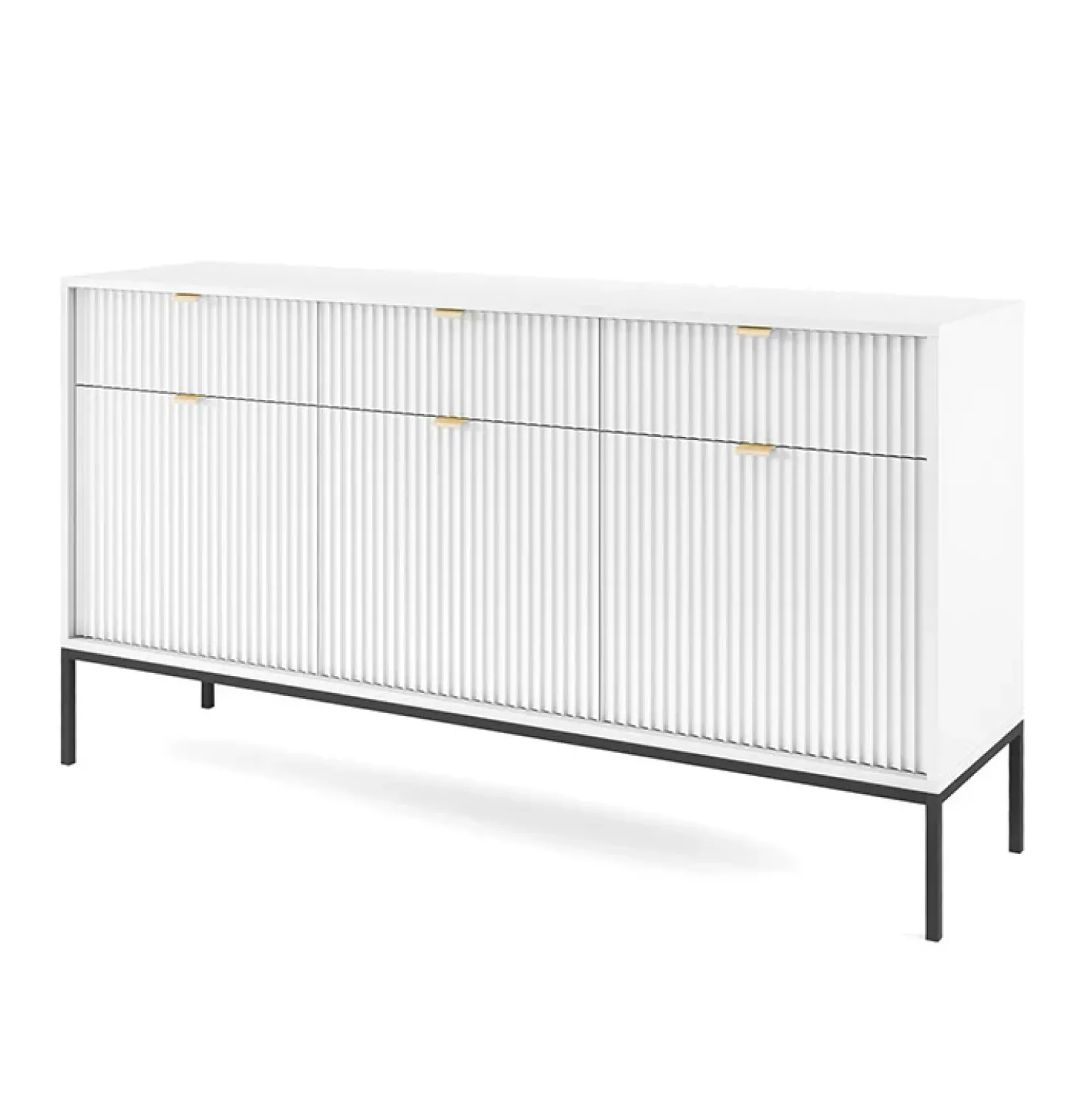 Garnero Arredamenti Madia 154x83h cm 3 ante 3 cassetti moderna bianco Alisa Bianco Opaco Clearance