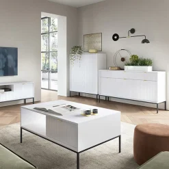 Garnero Arredamenti Madia 154x83h cm 3 ante 3 cassetti moderna bianco Alisa Bianco Opaco Clearance