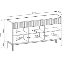 Garnero Arredamenti Madia 154x83h cm 3 ante 3 cassetti moderna bianco Alisa Bianco Opaco Clearance