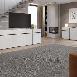 Garnero Arredamenti Madia 180x78h cm 3 ante 3 cassetti moderna nero Lolla Bianco Opaco Sale