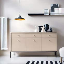 Garnero Arredamenti Madia 154x83h cm 3 ante 3 cassetti soggiorno Glory Beige Discount