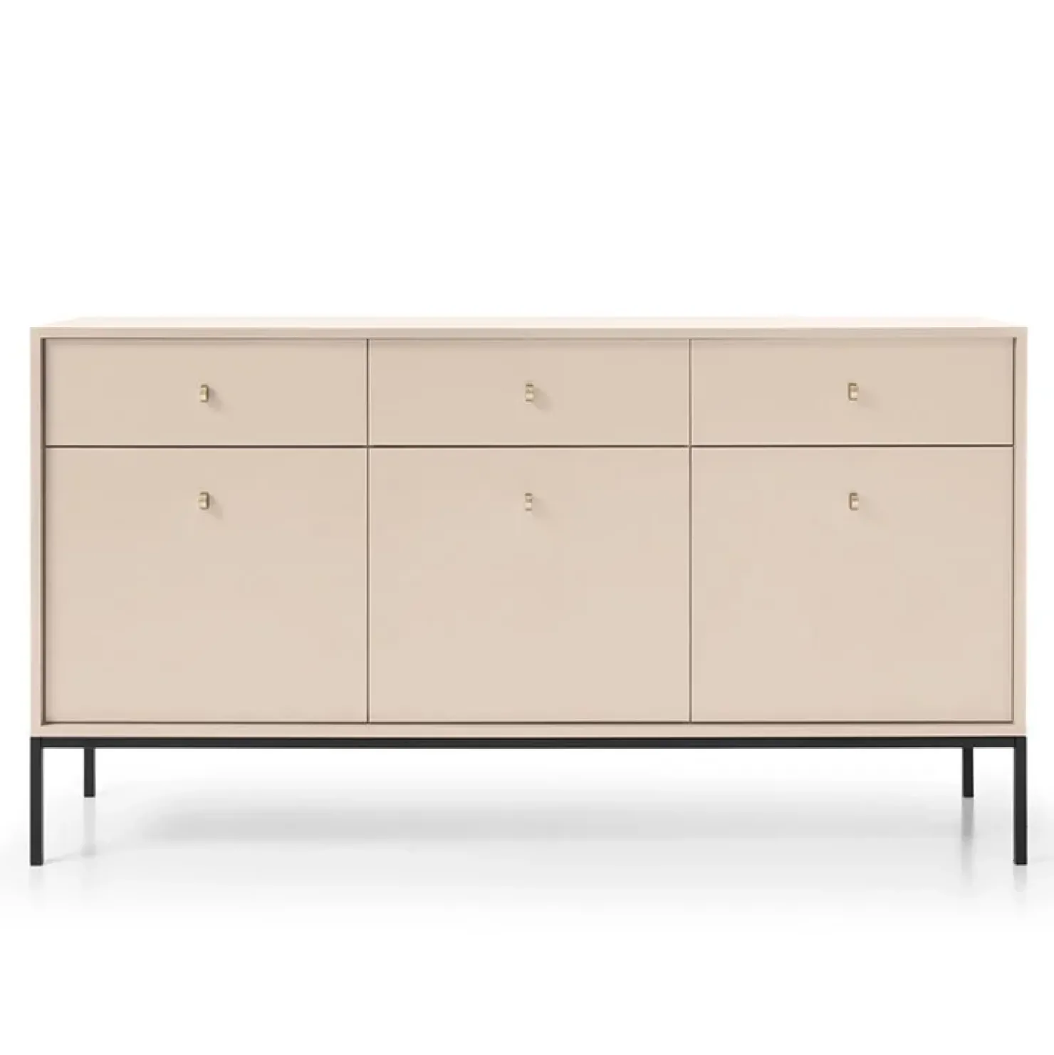 Garnero Arredamenti Madia 154x83h cm 3 ante 3 cassetti soggiorno Glory Beige Discount