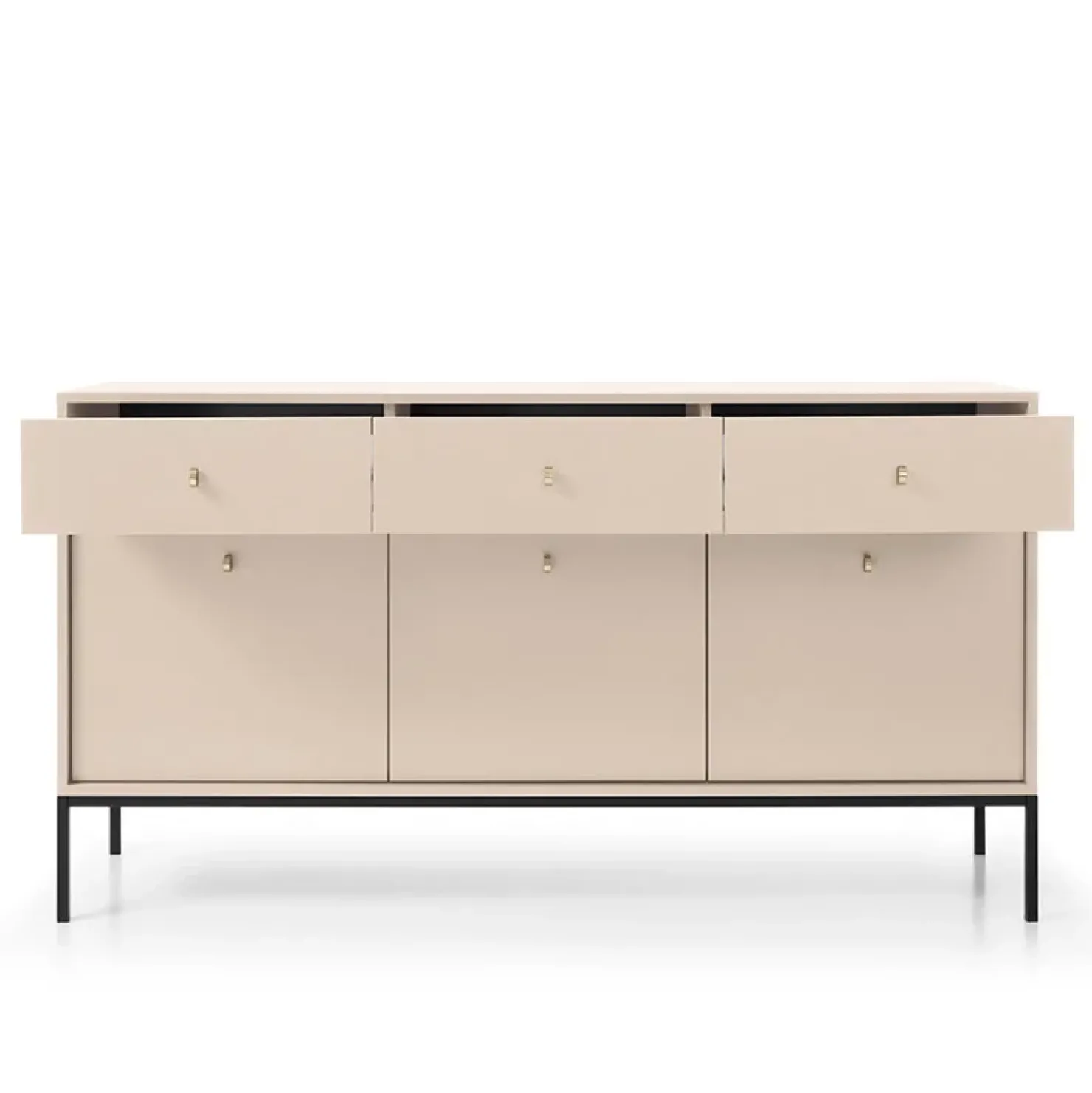 Garnero Arredamenti Madia 154x83h cm 3 ante 3 cassetti soggiorno Glory Beige Discount