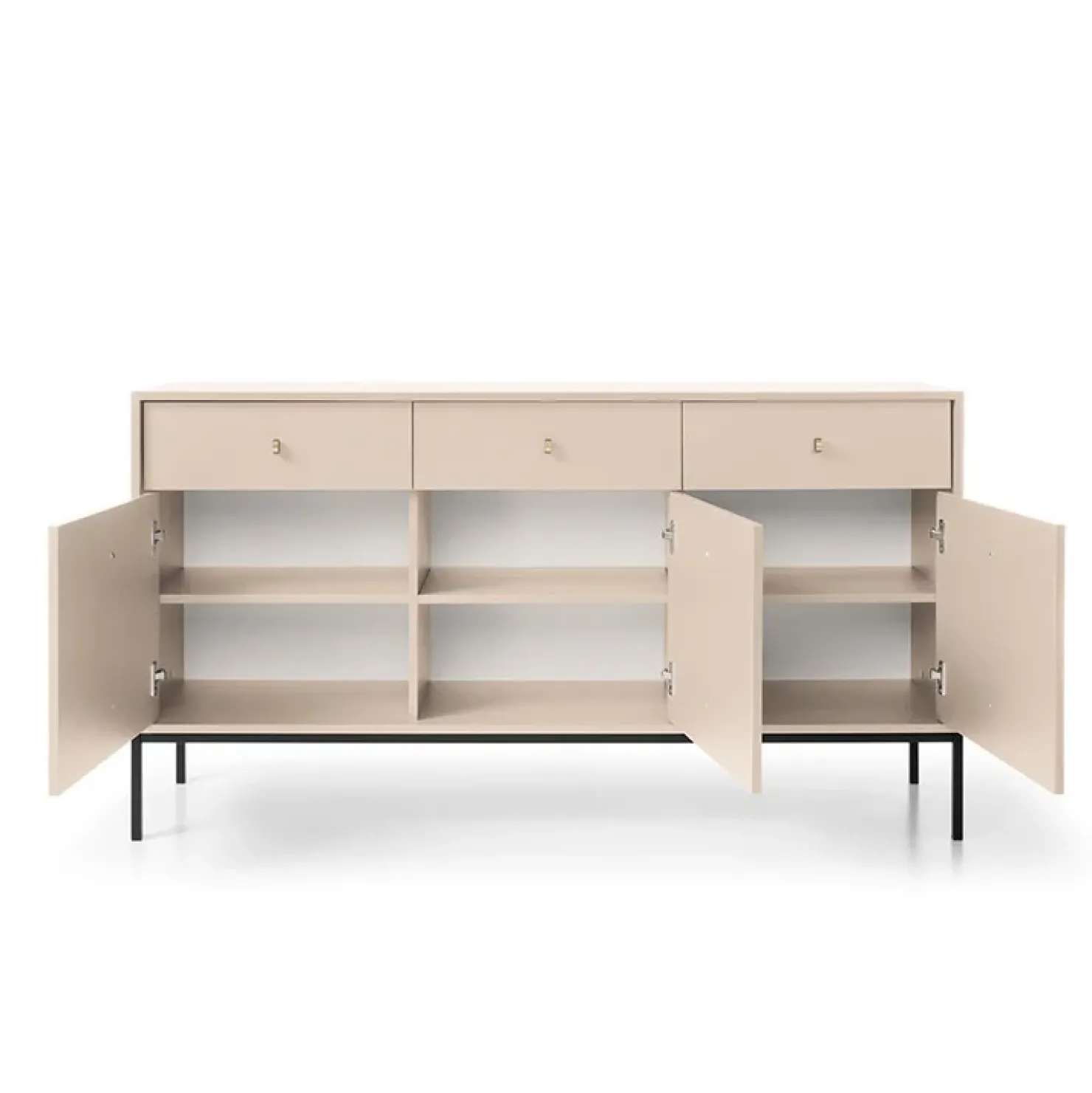 Garnero Arredamenti Madia 154x83h cm 3 ante 3 cassetti soggiorno Glory Beige Discount