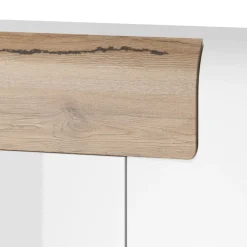 Garnero Arredamenti Madia 147x132h cm 3 ante 1 cassetto soggiorno bianco lucido rovere Tahiti Clearance