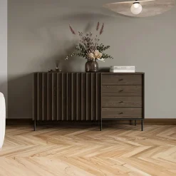 Garnero Arredamenti Madia 165x87h cm 2 ante 4 cassetti wengè Blackwood Best