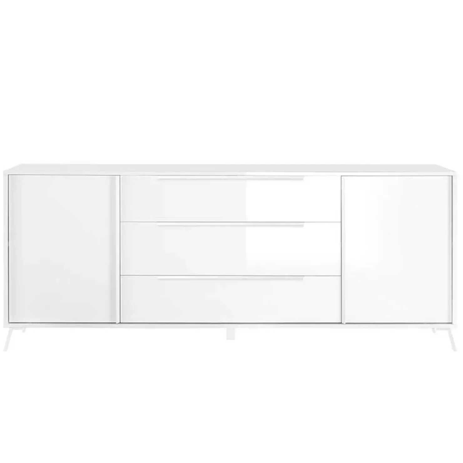 Garnero Arredamenti Madia 205x84h cm 2 ante 3 cassetti moderna Tosca Bianco Lucido Sale