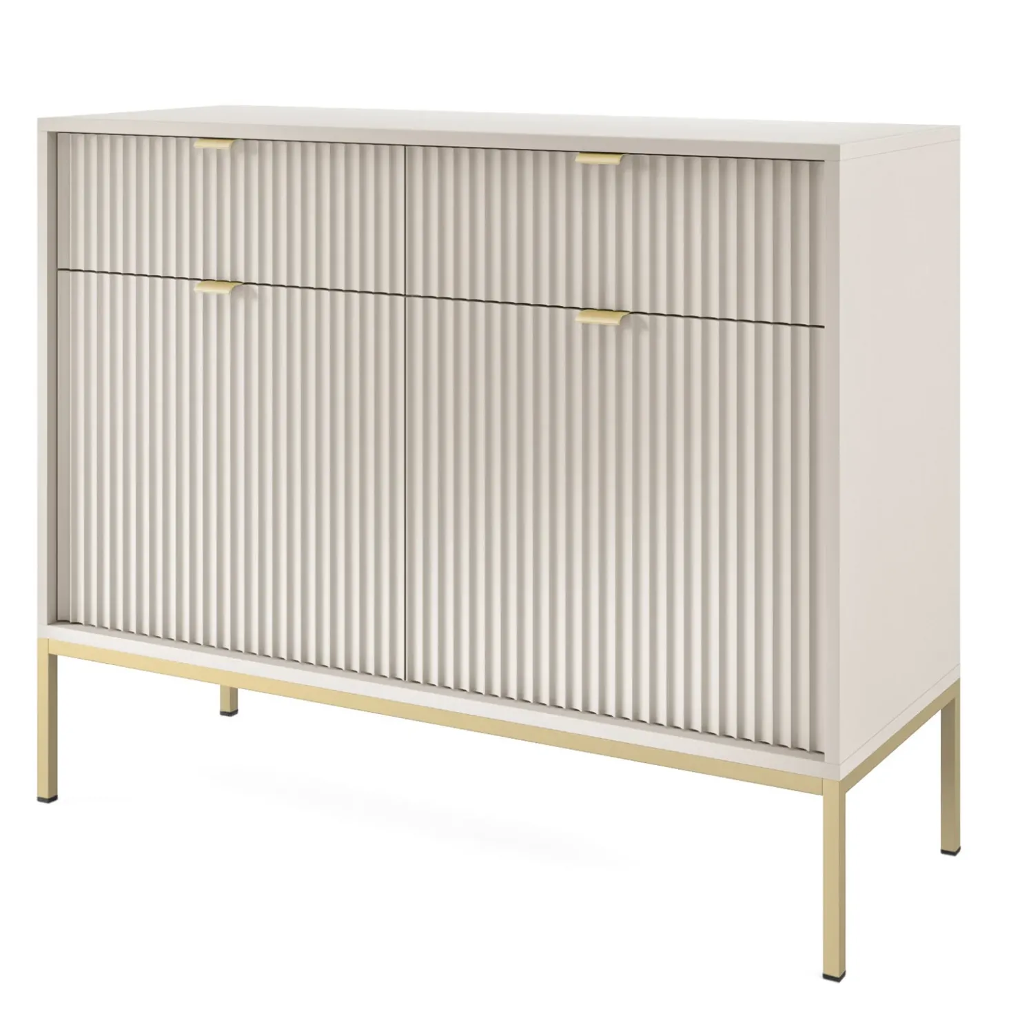 Garnero Arredamenti Madia 104x83h cm 2 ante 2 cassetti moderna design Alisa Beige Hot