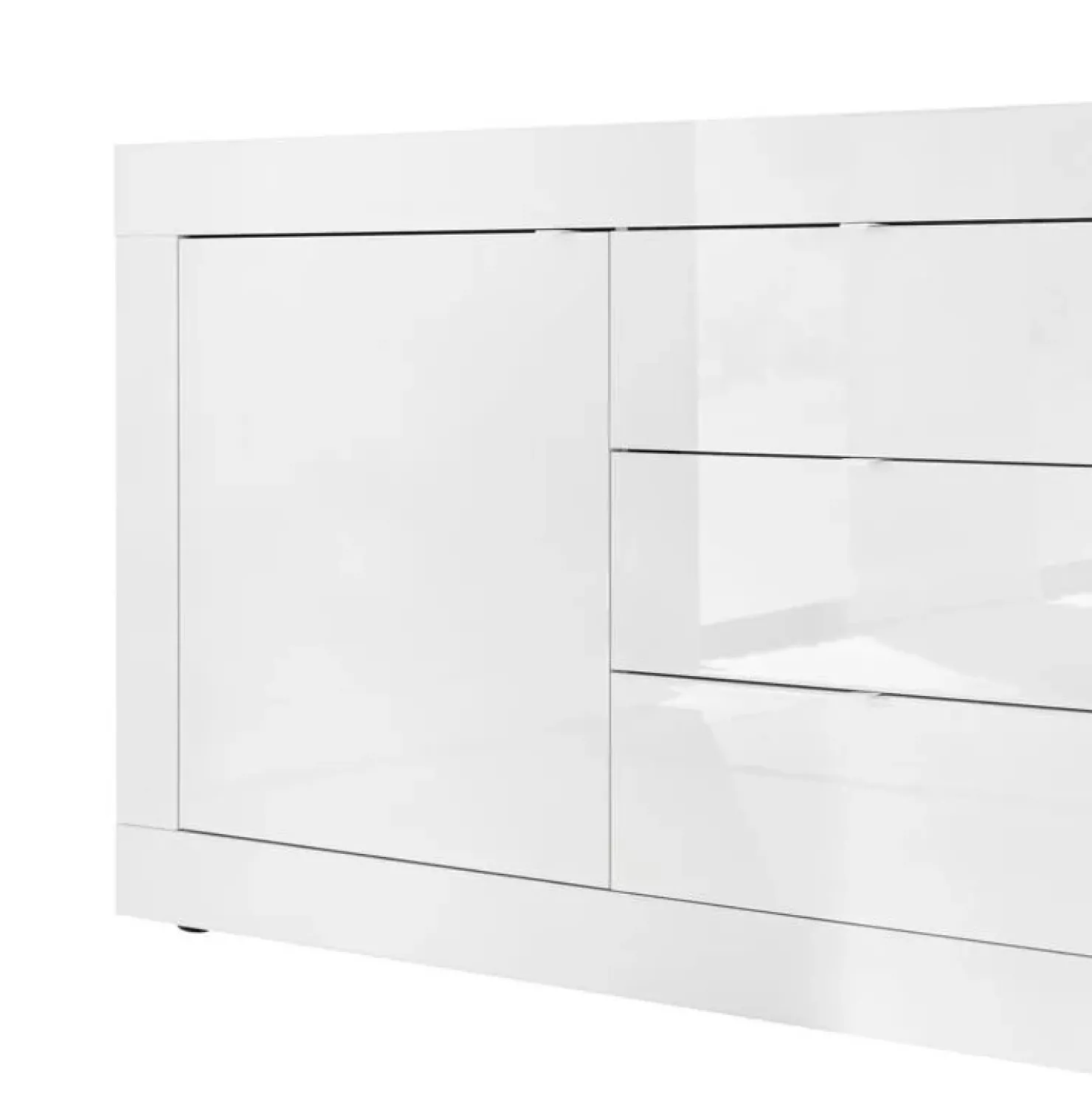 Garnero Arredamenti Madia 210x86h cm 2 ante 3 cassetti moderna Eternity Bianco Lucido Best