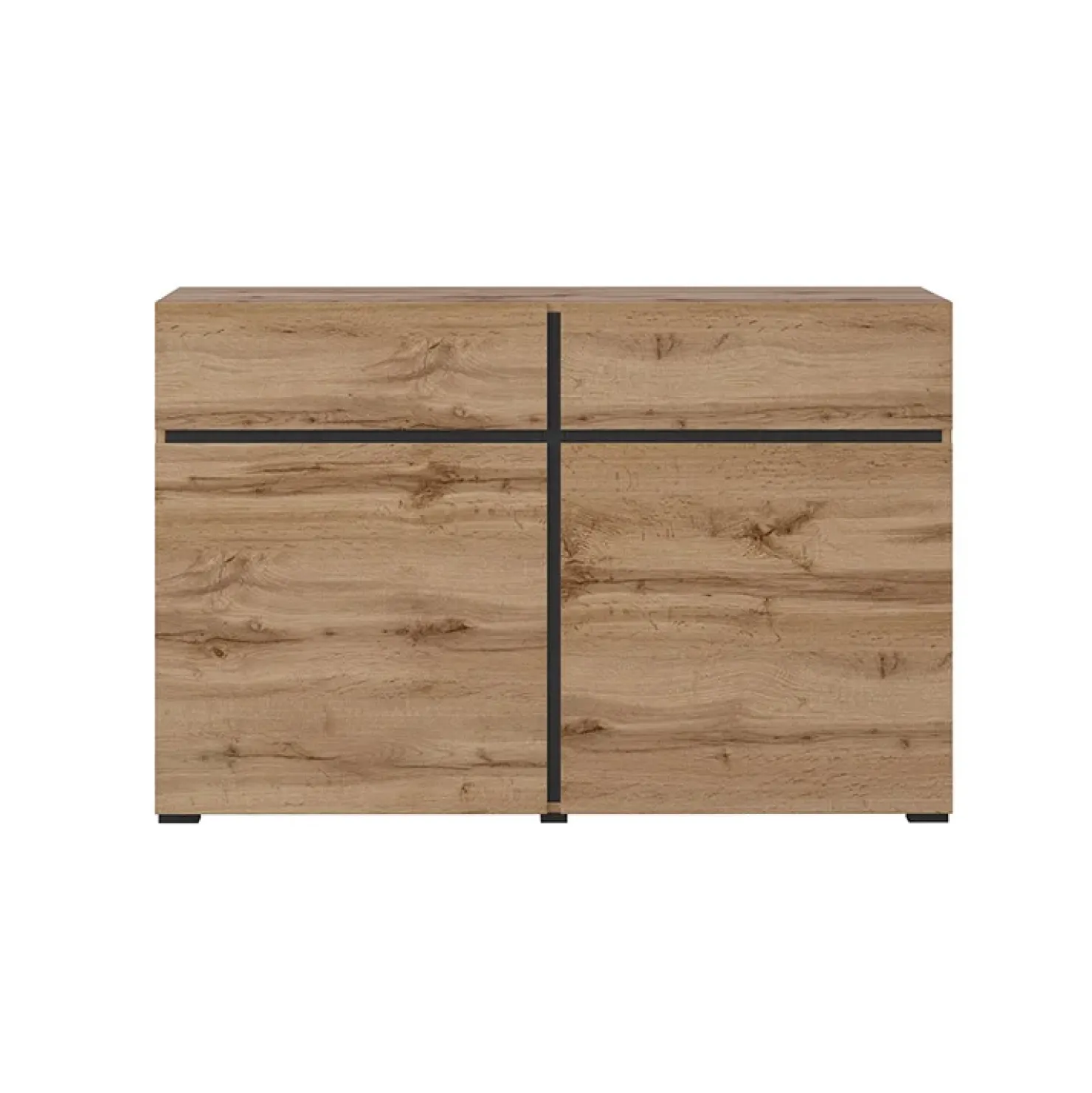 Garnero Arredamenti Madia 120x78h cm 2 ante 2 cassetti moderna nero Lolla Rovere Online