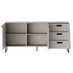 Garnero Arredamenti Madia 184x87h cm 2 ante 3 cassetti moderna beige cashmere nero Casmira Discount