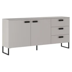 Garnero Arredamenti Madia 184x87h cm 2 ante 3 cassetti moderna beige cashmere nero Casmira Discount