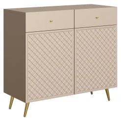 Garnero Arredamenti Madia 100x92h cm 2 ante 2 cassetti moderna con frontali decorati beige Simona Hot