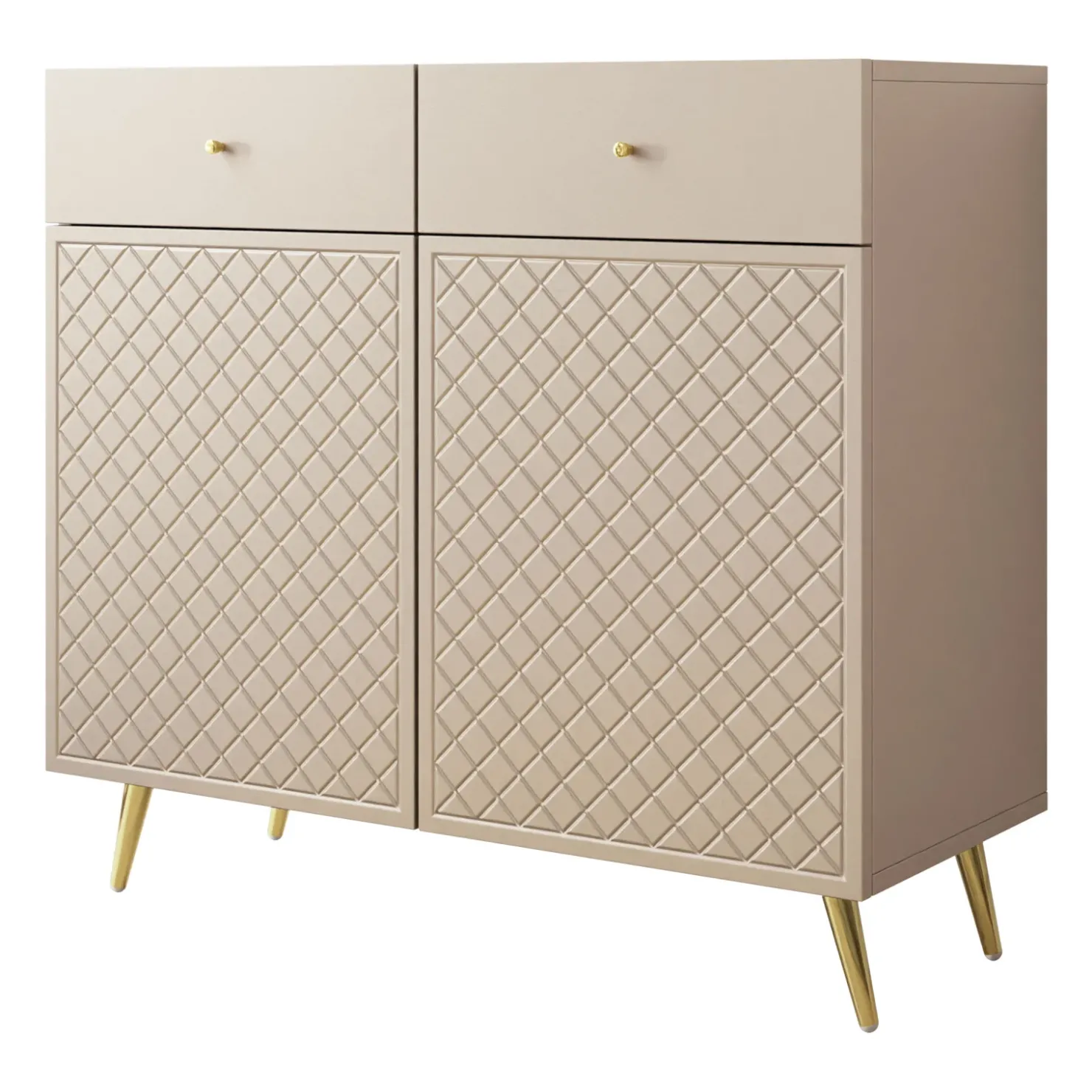 Garnero Arredamenti Madia 100x92h cm 2 ante 2 cassetti moderna con frontali decorati beige Simona Hot