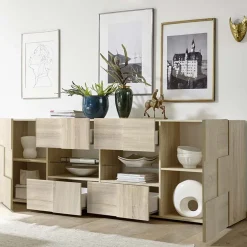 Garnero Arredamenti Madia 241x84h cm 2 ante 4 cassetti moderna samoa Obsession Rovere Online