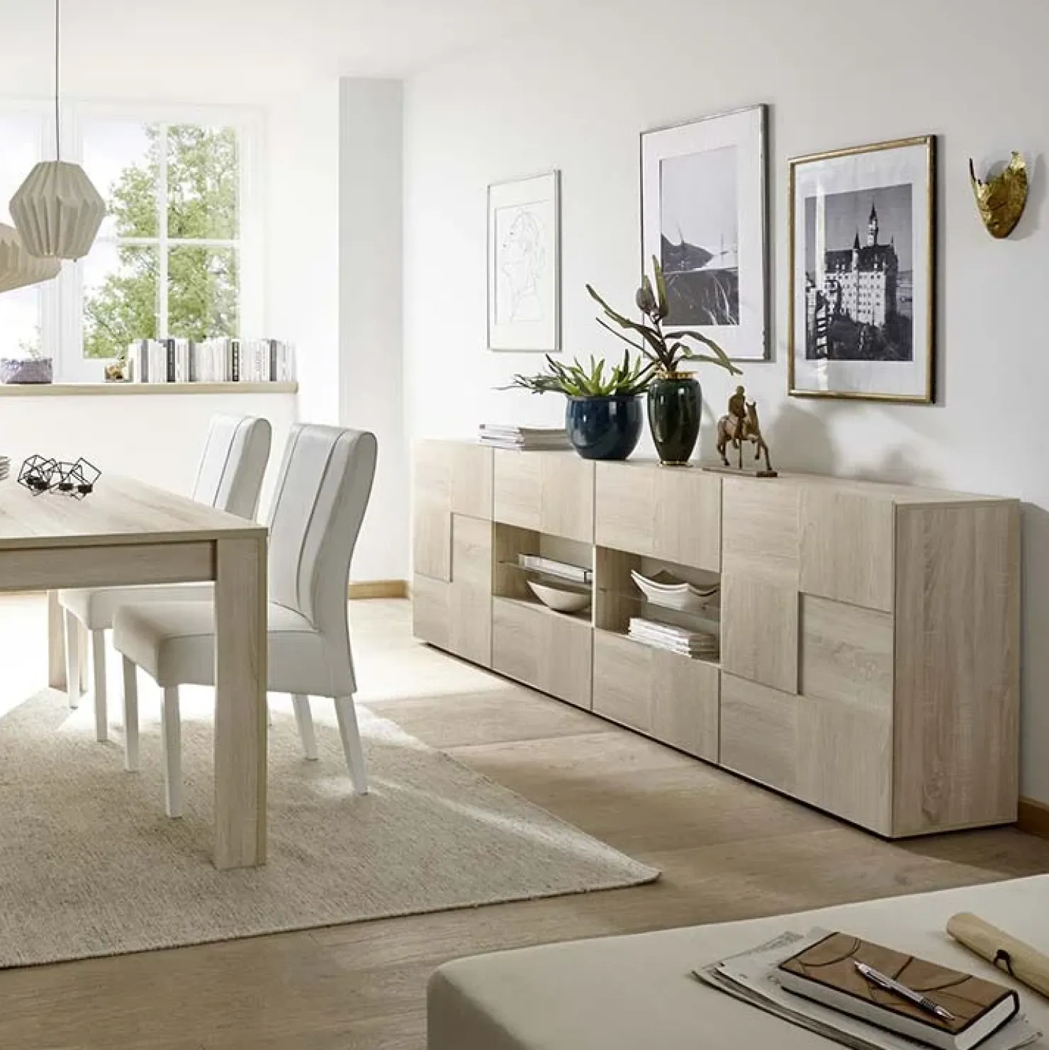 Garnero Arredamenti Madia 241x84h cm 2 ante 4 cassetti moderna samoa Obsession Rovere Online