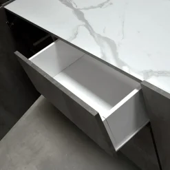 Garnero Arredamenti Madia 200x79h cm 2 ante 3 cassetti ossido bianco Blitz