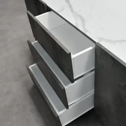 Garnero Arredamenti Madia 200x79h cm 2 ante 3 cassetti ossido bianco Blitz