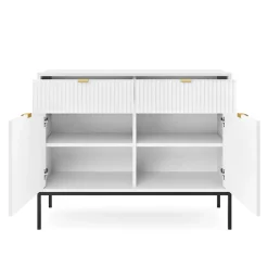 Garnero Arredamenti Madia 104x83h cm 2 ante 2 cassetti moderna bianco Alisa Bianco Opaco Outlet