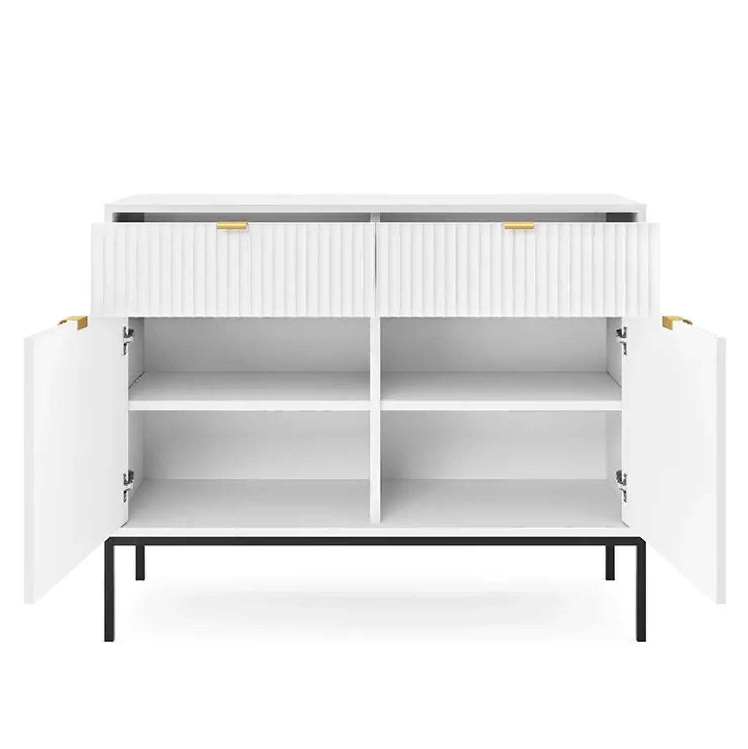 Garnero Arredamenti Madia 104x83h cm 2 ante 2 cassetti moderna bianco Alisa Bianco Opaco Outlet