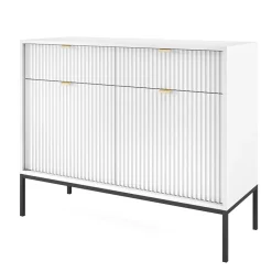 Garnero Arredamenti Madia 104x83h cm 2 ante 2 cassetti moderna bianco Alisa Bianco Opaco Outlet