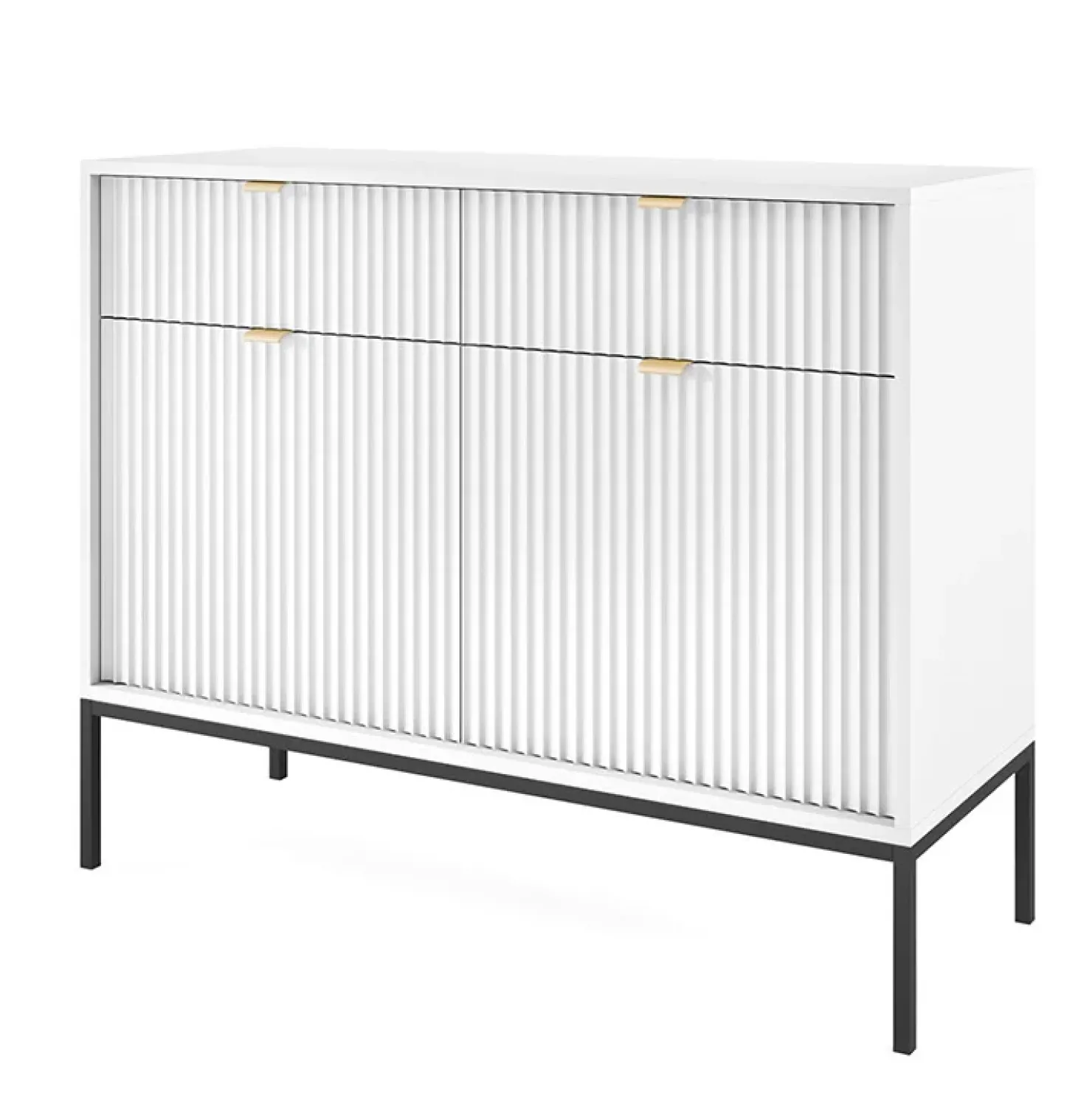 Garnero Arredamenti Madia 104x83h cm 2 ante 2 cassetti moderna bianco Alisa Bianco Opaco Outlet