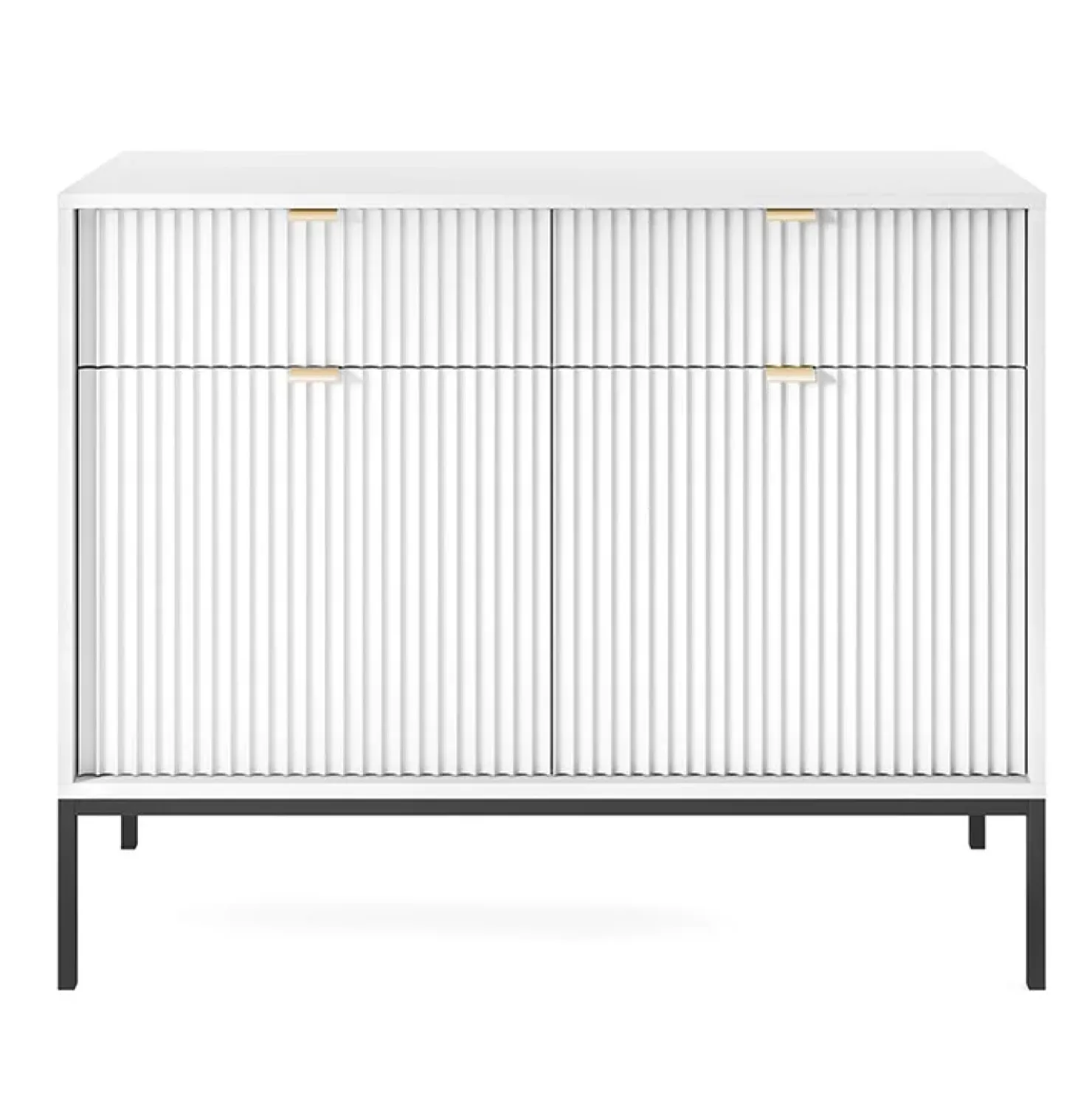 Garnero Arredamenti Madia 104x83h cm 2 ante 2 cassetti moderna bianco Alisa Bianco Opaco Outlet
