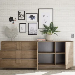 Garnero Arredamenti Madia 241x90h cm 2 ante 3 cassetti moderna Alvarez Rovere Outlet