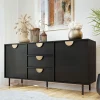 Garnero Arredamenti Madia 150x78h cm 2 ante 3 cassetti moderna nero oro Oriana Best