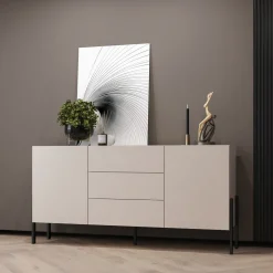 Garnero Arredamenti Madia 180x90h cm 2 ante 3 cassetti moderna cashmere Simple Beige New