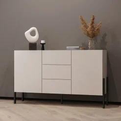 Garnero Arredamenti Madia 150x90h cm 2 ante 3 cassetti moderna cashmere Simple Beige Discount