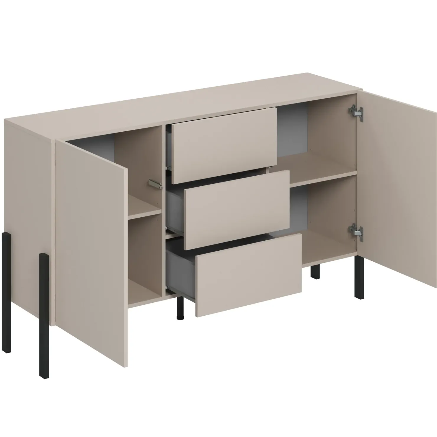 Garnero Arredamenti Madia 150x90h cm 2 ante 3 cassetti moderna cashmere Simple Beige Discount