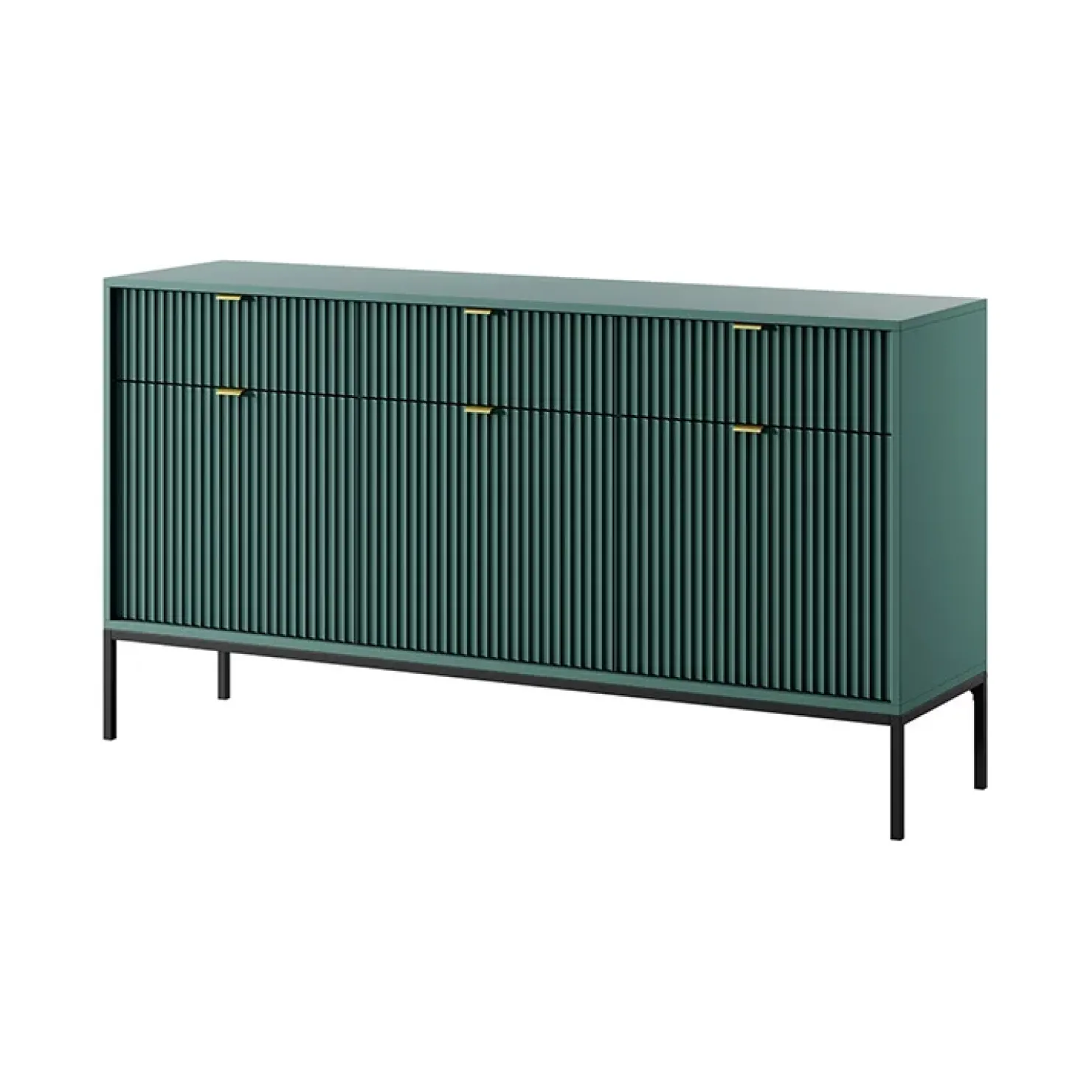 Garnero Arredamenti Madia 154x83h cm 3 ante 3 cassetti moderna Alisa Verde Sale