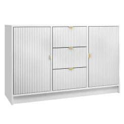 Garnero Arredamenti Madia 118x75h cm 2 ante 3 cassetti cannettato bianco Athena Bianco Opaco Discount