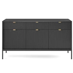 Garnero Arredamenti Madia 154x83h cm 3 ante 3 cassetti moderna nero Alisa Nero Opaco New