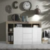 Garnero Arredamenti Madia 146x93h cm 2 ante 3 cassetti moderna bianco lucido pero Invictus Sale