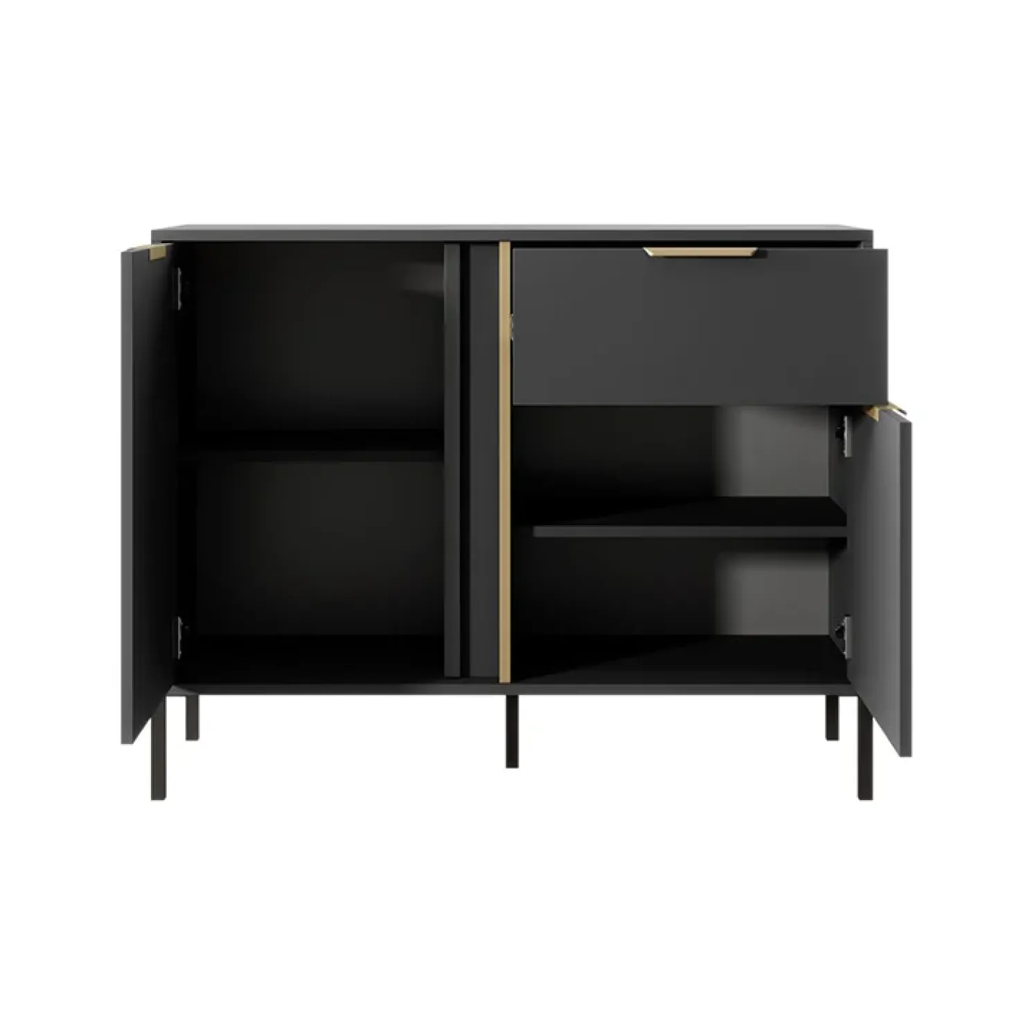 Garnero Arredamenti Madia 103x82h cm 2 ante 1 cassetto moderna antracite Nebula