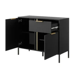 Garnero Arredamenti Madia 103x82h cm 2 ante 1 cassetto moderna antracite Nebula