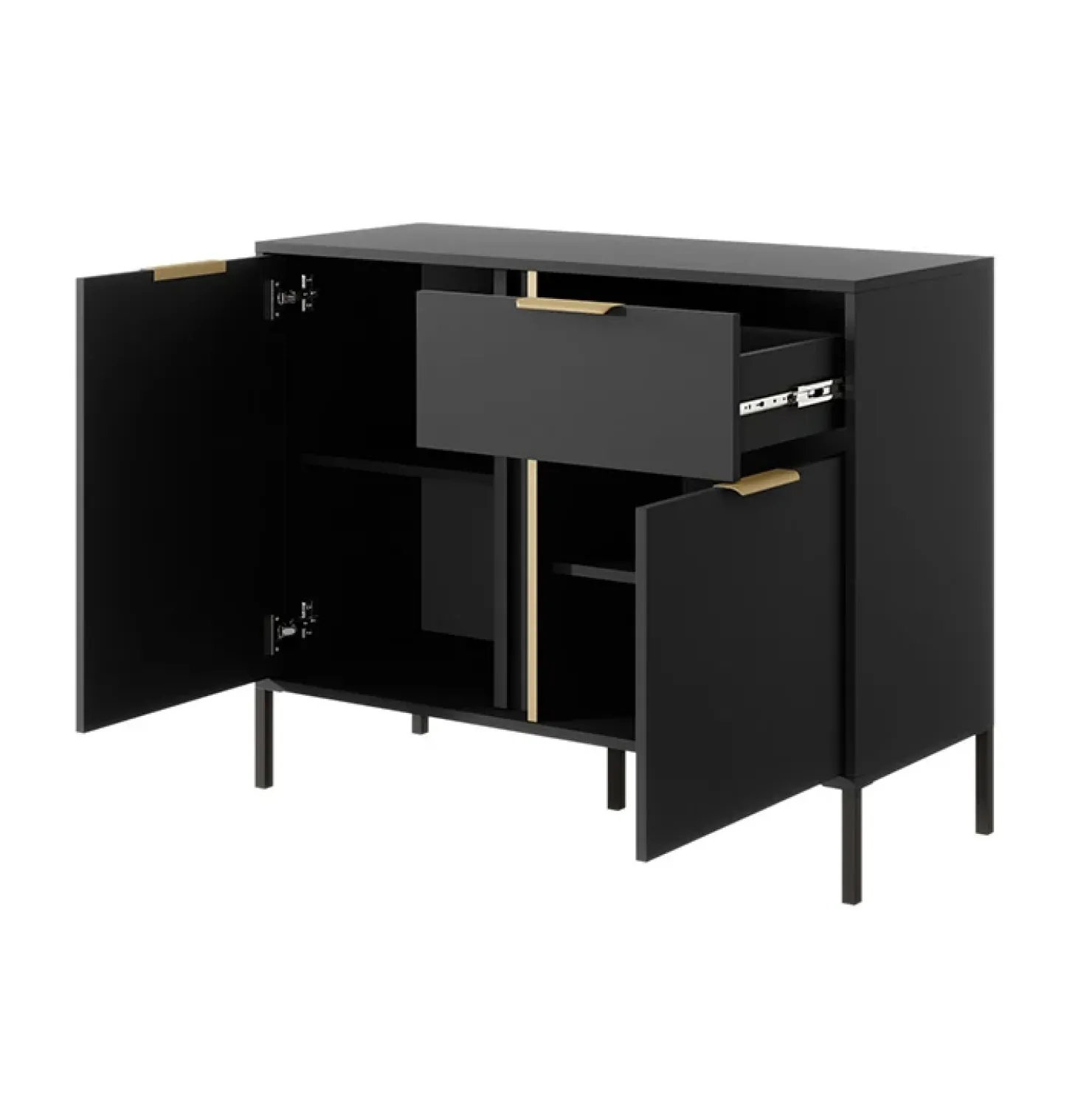 Garnero Arredamenti Madia 103x82h cm 2 ante 1 cassetto moderna antracite Nebula