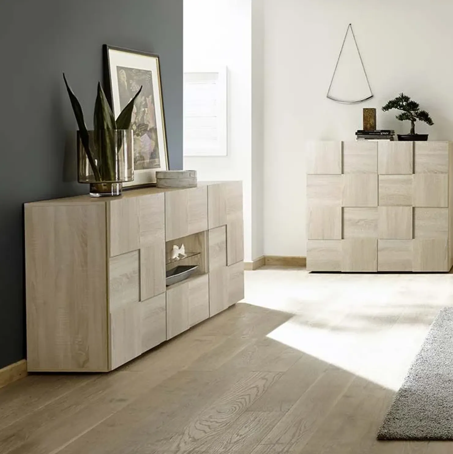 Garnero Arredamenti Madia 181x84h cm 2 ante 2 cassetti moderna samoa Obsession Rovere New