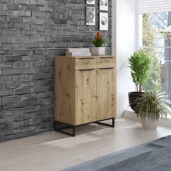 Garnero Arredamenti Madia 78x99h cm 2 ante 2 cassetti  moderna rovere Rustic Online